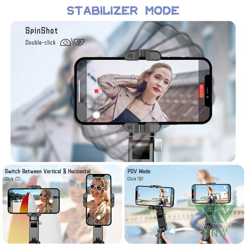 TNW Q18 4in1 Tripod Gimbal stabilizer 360° Rotation Tripod with Face/Object Tracking For Phone Video
